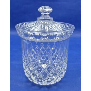 Vintage Gorham King Edward Lead Crystal Biscuit Barrel Jar with Lid 7.5" Tall